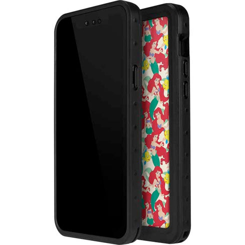 Disney The Little Mermaid Ariel and Flounder Pattern iPhone 15 Pro Waterproof Case